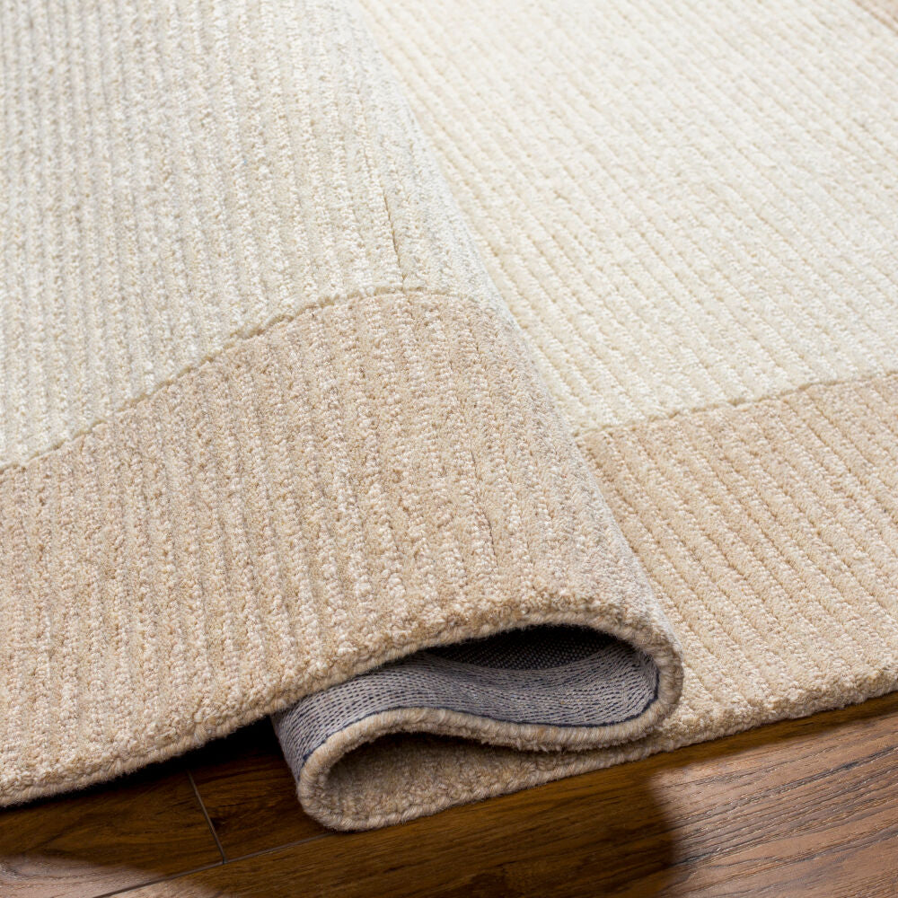 Skylar Beige/Light Beige Handmade Rug - fold