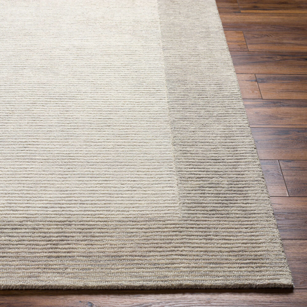 Skylar Beige/Medium Gray Handmade Rug - front
