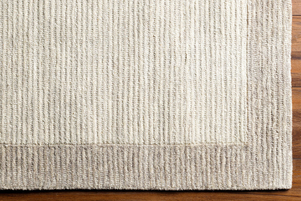 Skylar Beige/Medium Gray Handmade Rug - overhead