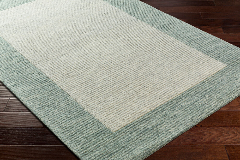 Skylar Dusty Sage/Medium Gray Handmade Rug - corner