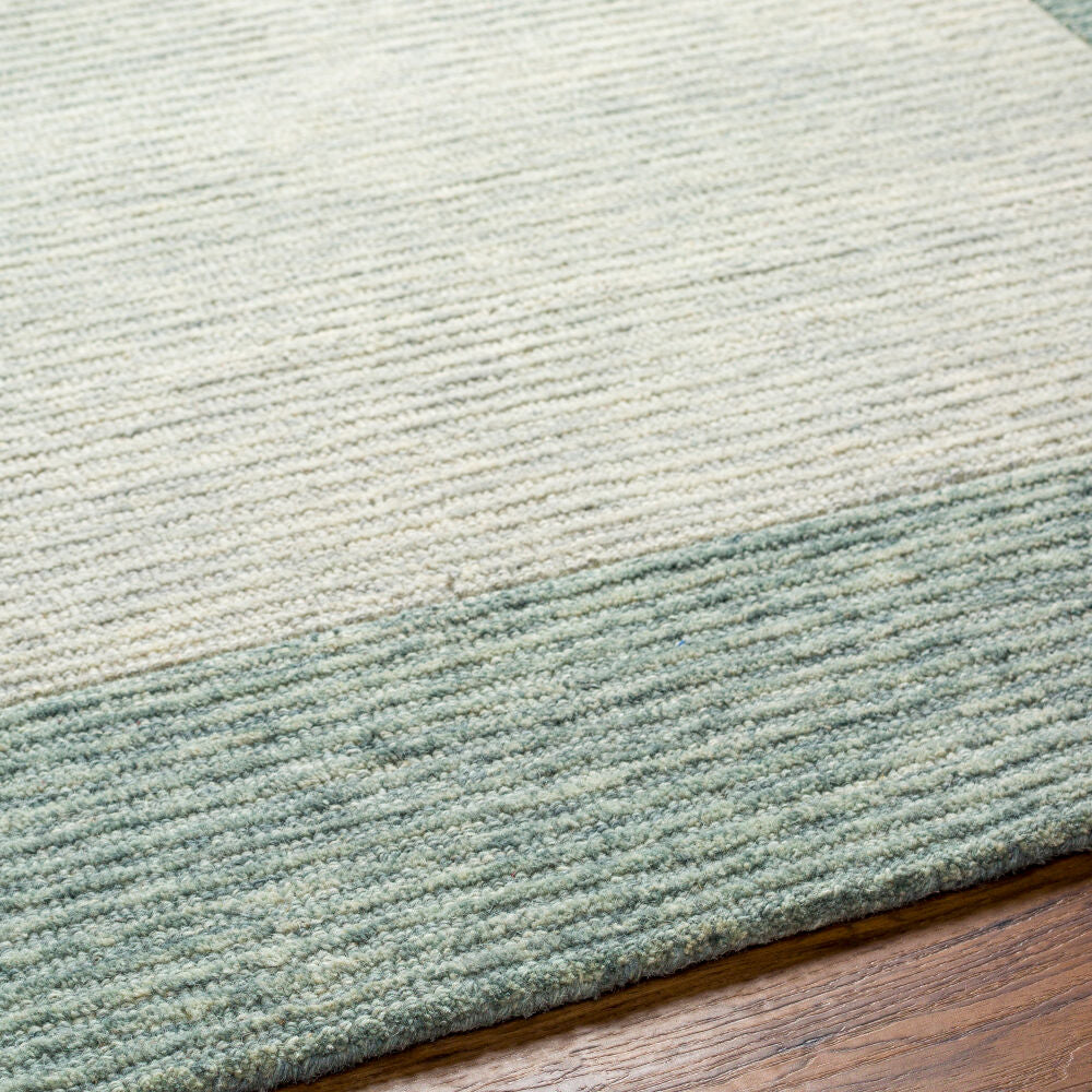 Skylar Dusty Sage/Medium Gray Handmade Rug - texture