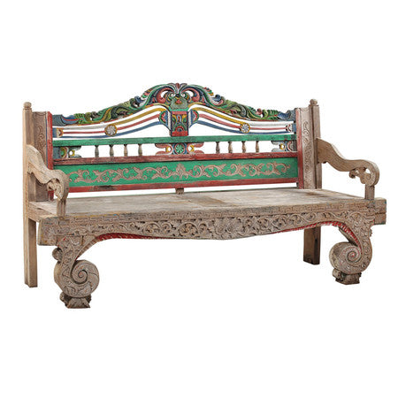 Antique Madura Bench 93"