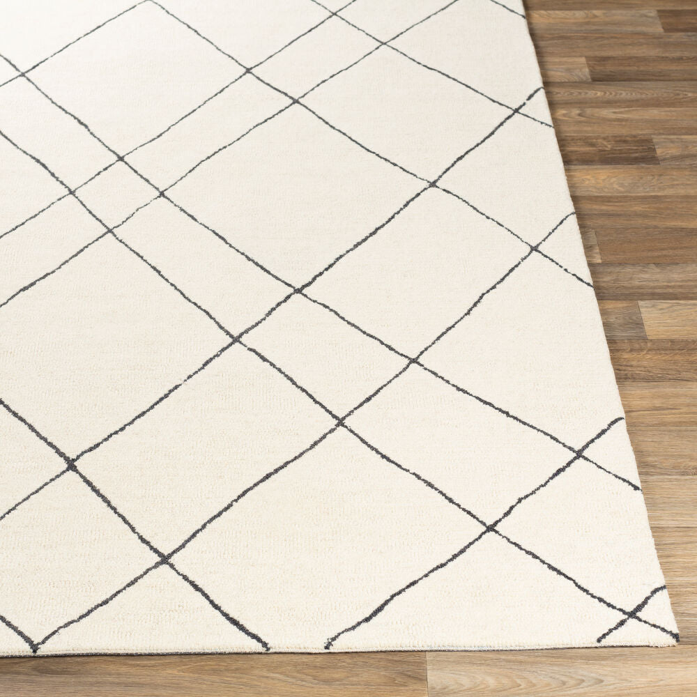 Sinop Black/Cream Handmade Rug - front