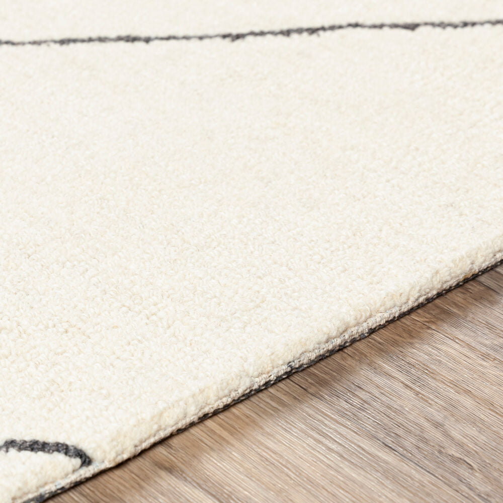 Sinop Black/Cream Handmade Rug - texture