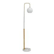Solaris Floor Lamp | Brushed Gold and White Globe Shade