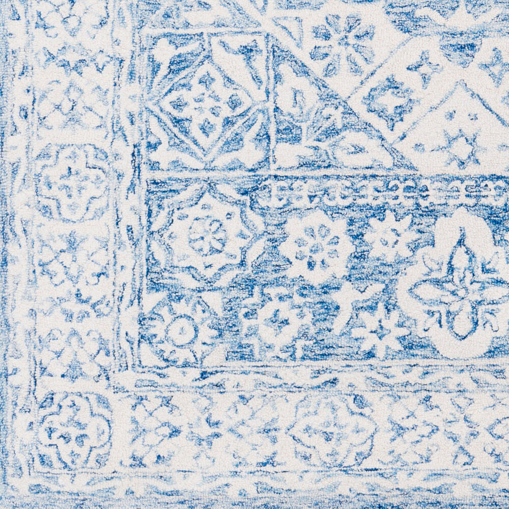 Serafina Ice Blue/Ivory Handmade Rug - swatch