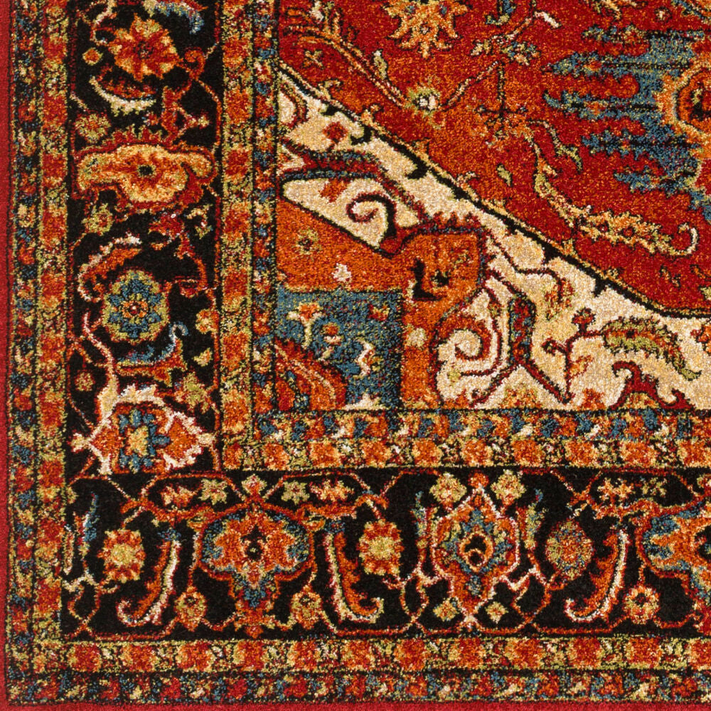 Serapi Black/Yellow Machine Woven Rug - swatch