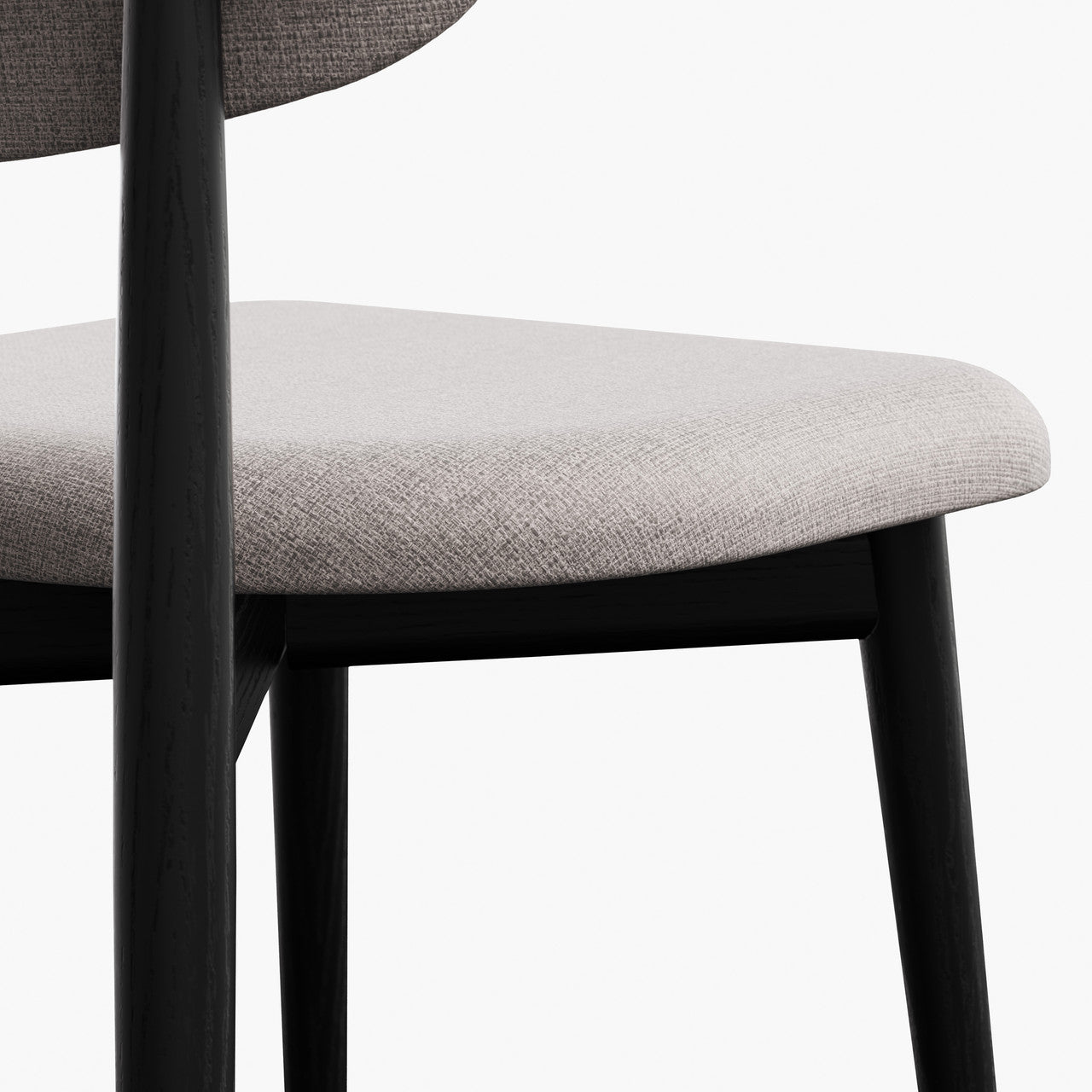 Modern Brazilian - Lucia Side Chair - Harvest Jute Upholstery - Ebano Frame