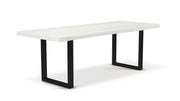 Brooks - Dining Table - U Base - 40" x 92" - White Wash Top - Black Base