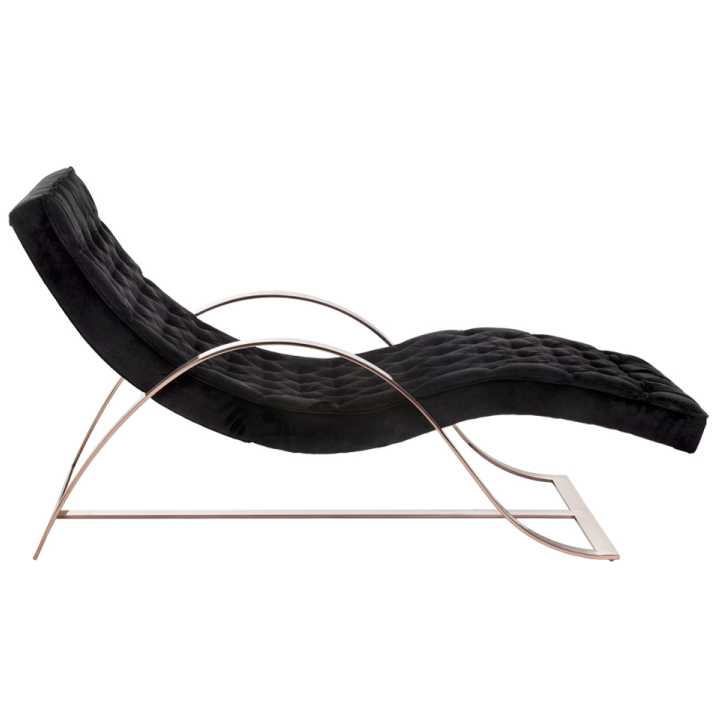 Palais Velvet Chaise Lounge with Rose Gold Legs
