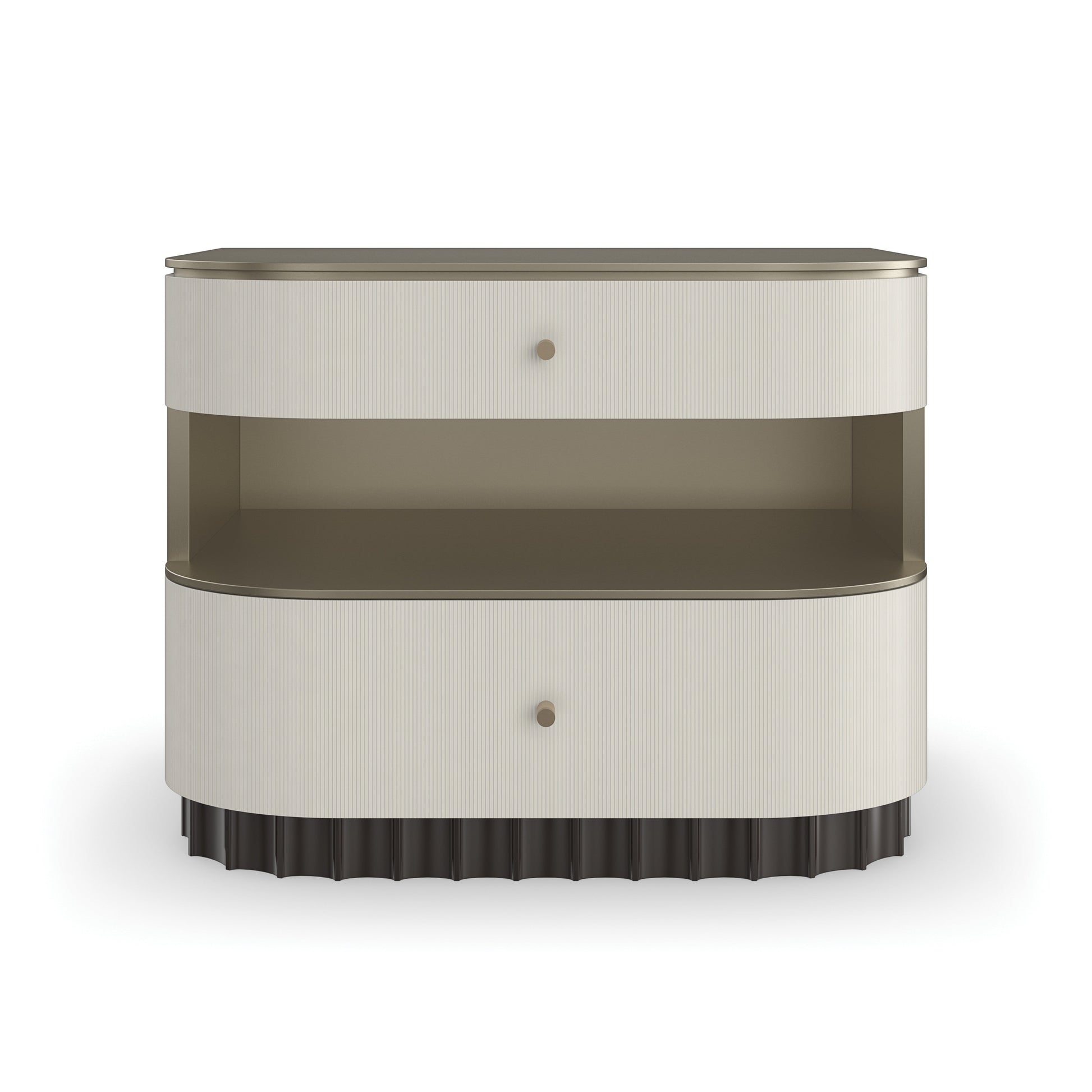 Deep Sleep Brushed Whisper of Gold Paint Nightstand 34" by Caracole