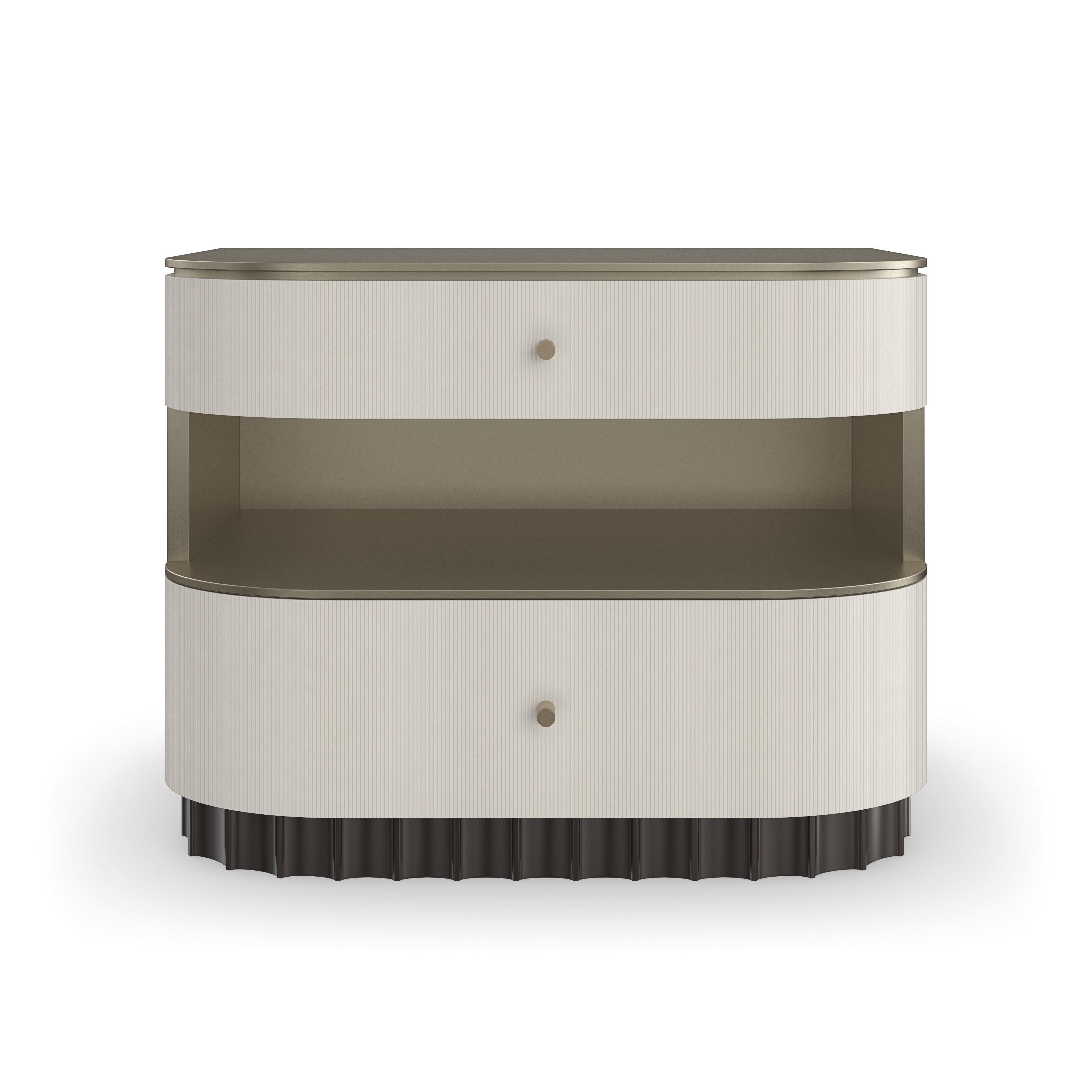 Deep Sleep Brushed Whisper of Gold Paint Nightstand 34" by Caracole