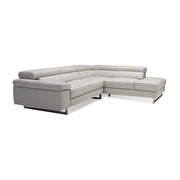 SYNCRO  Sectional RSF  Titanium Grey Top Grain Leather/Polished Steel Legs by Mobital - image 1