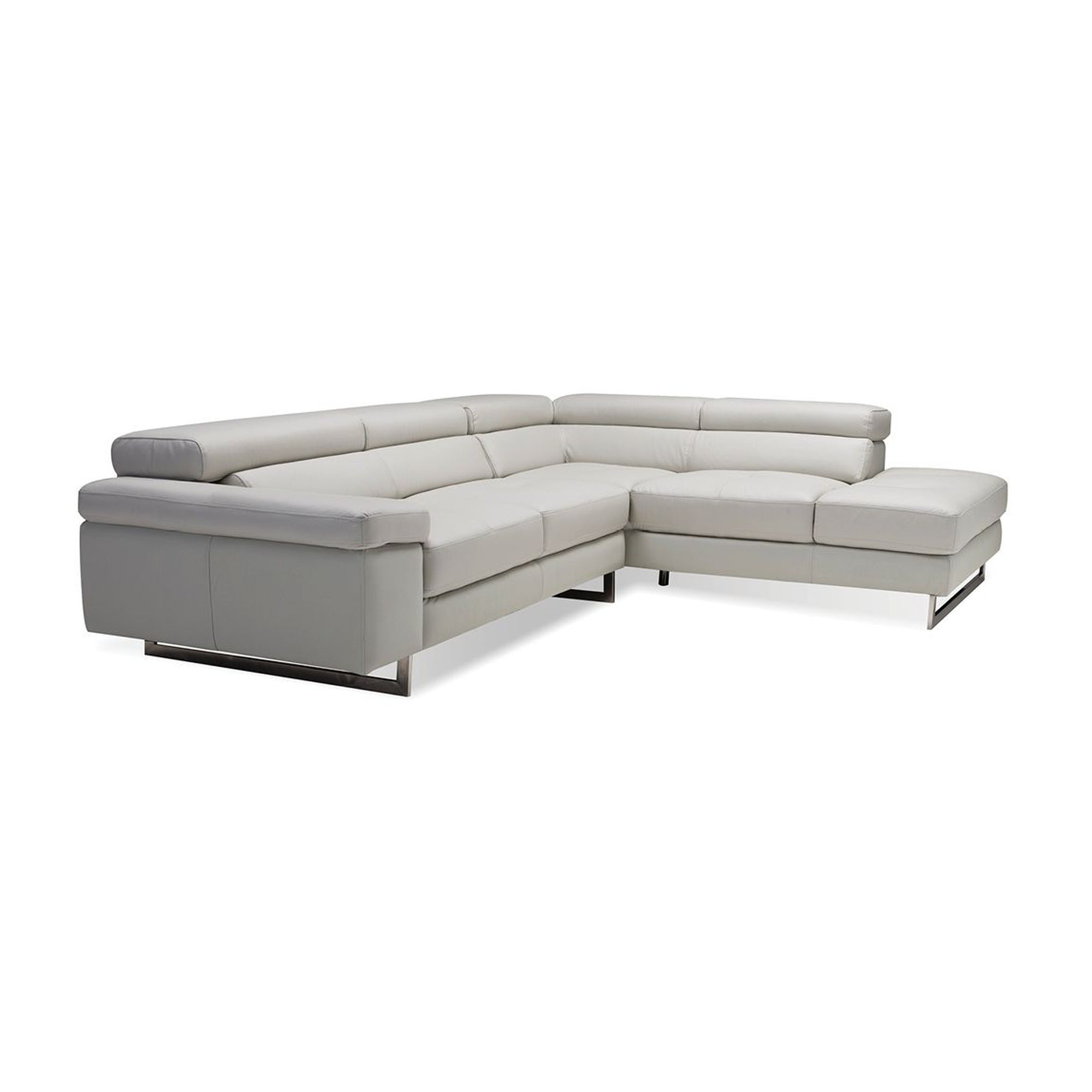 SYNCRO  Sectional RSF  Titanium Grey Top Grain Leather/Polished Steel Legs by Mobital - image 1