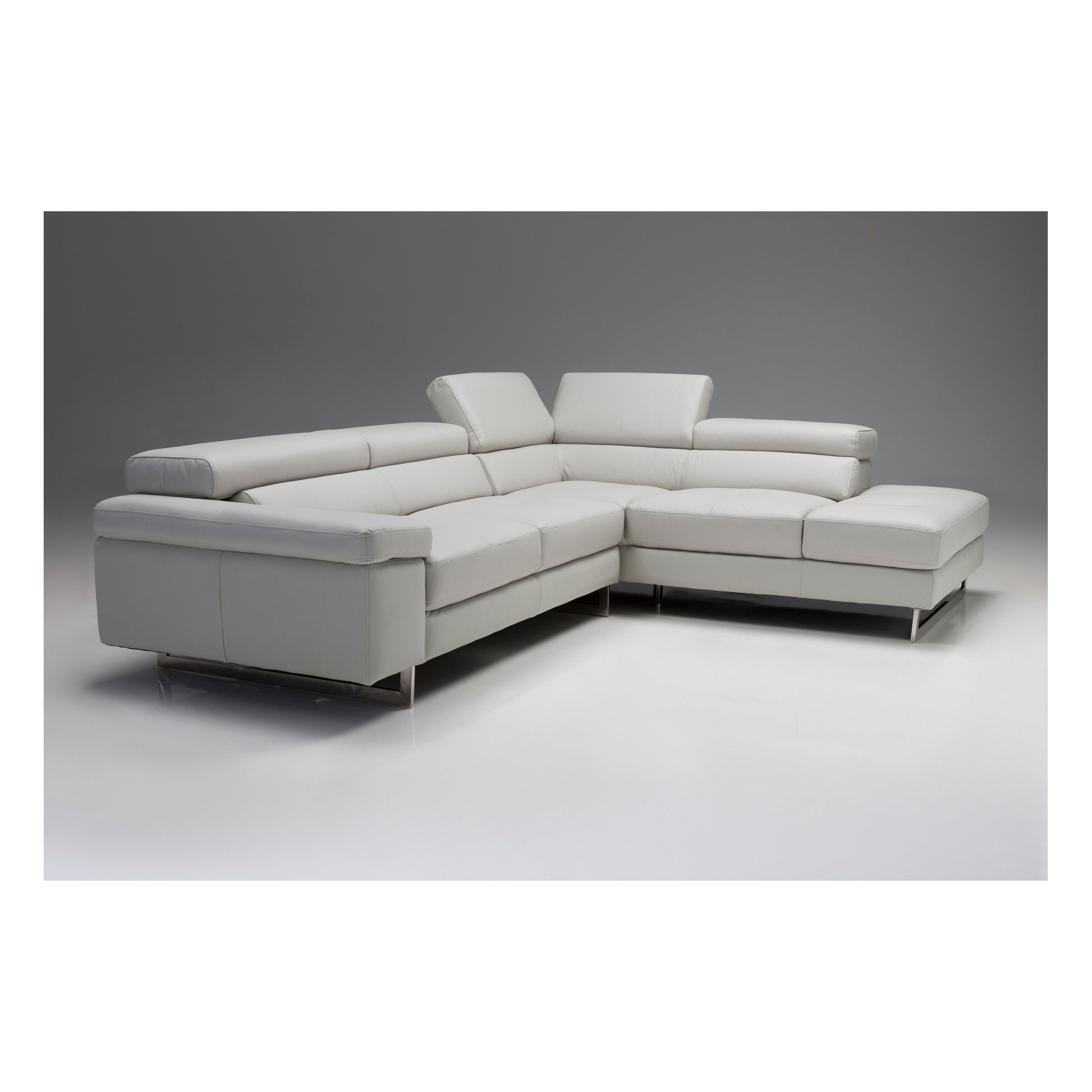 SYNCRO  Sectional RSF  Titanium Grey Top Grain Leather/Polished Steel Legs by Mobital - image 2