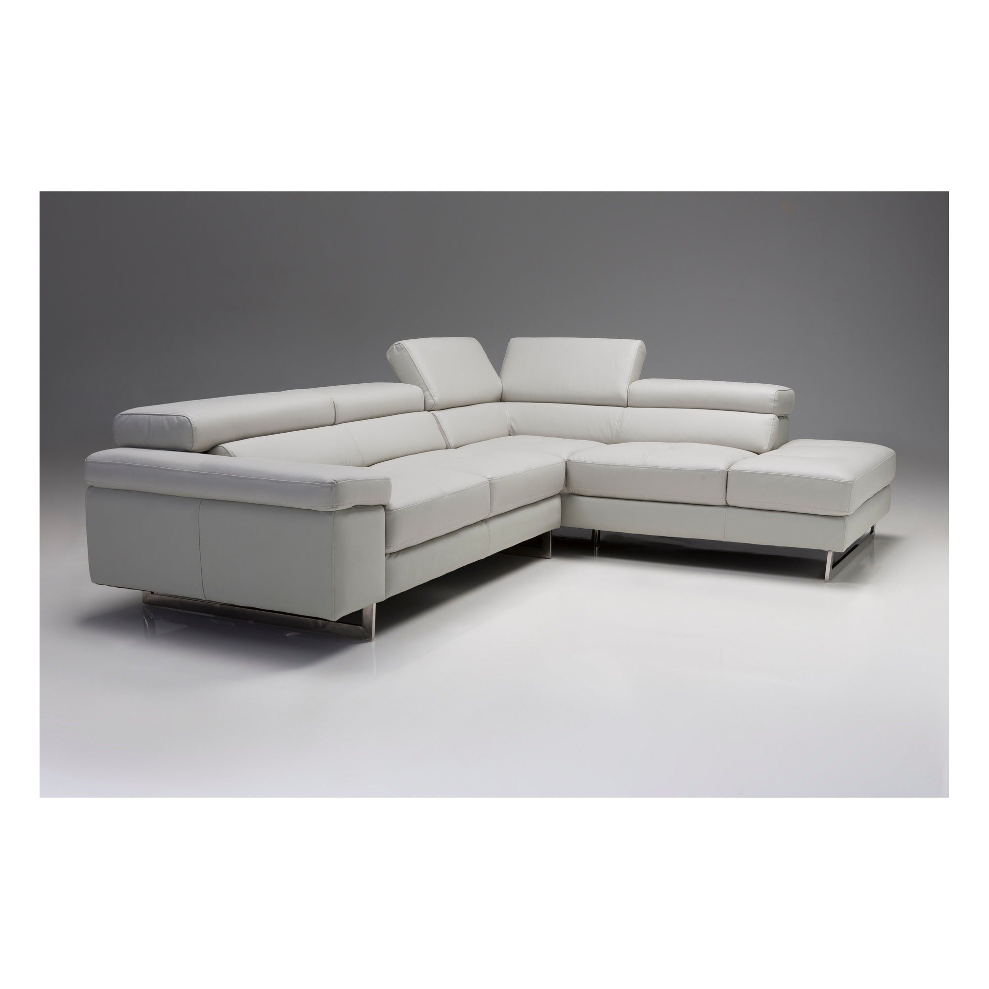 SYNCRO  Sectional RSF  Titanium Grey Top Grain Leather/Polished Steel Legs by Mobital - image 2
