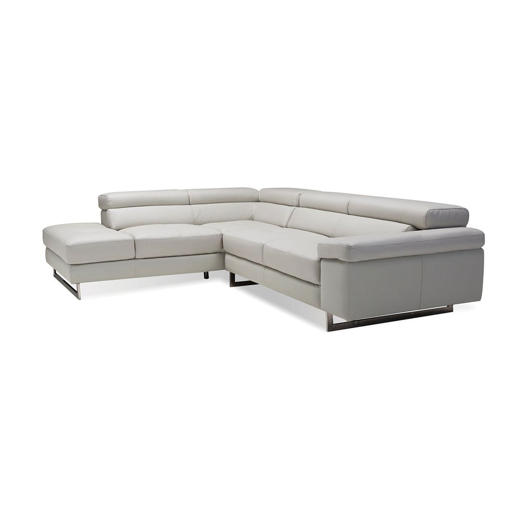SYNCRO  Sectional RSF  Titanium Grey Top Grain Leather/Polished Steel Legs by Mobital - image 3