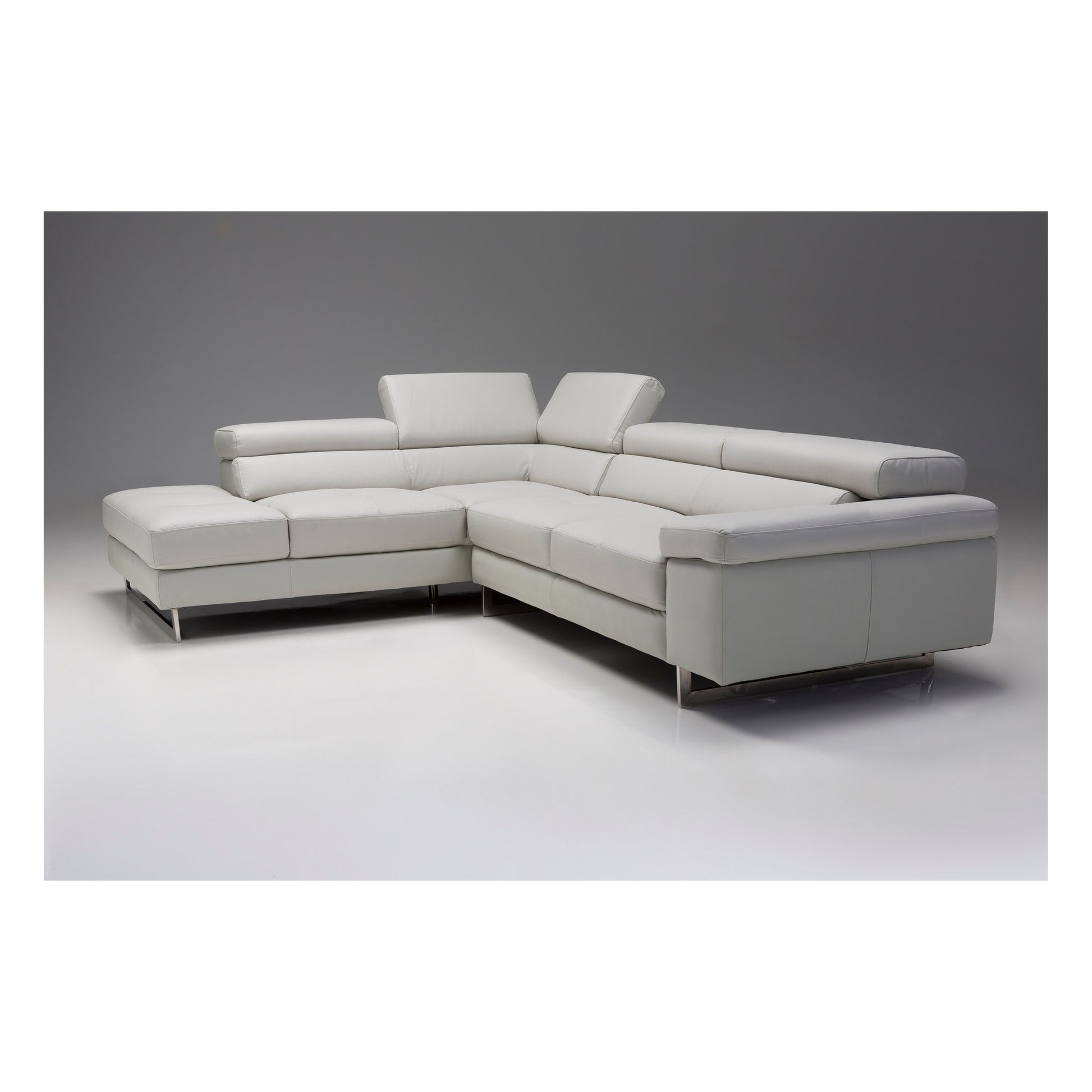 SYNCRO  Sectional RSF  Titanium Grey Top Grain Leather/Polished Steel Legs by Mobital - image 4
