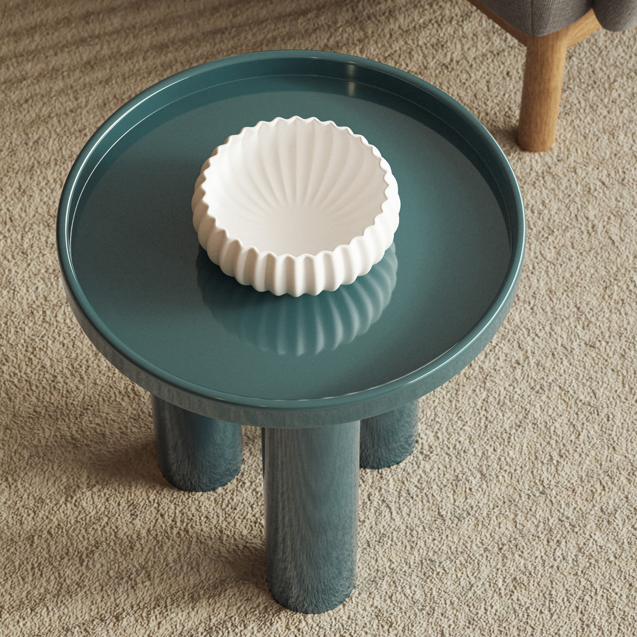 Eclat - Sofia Enamel End Table - Aegean Teal