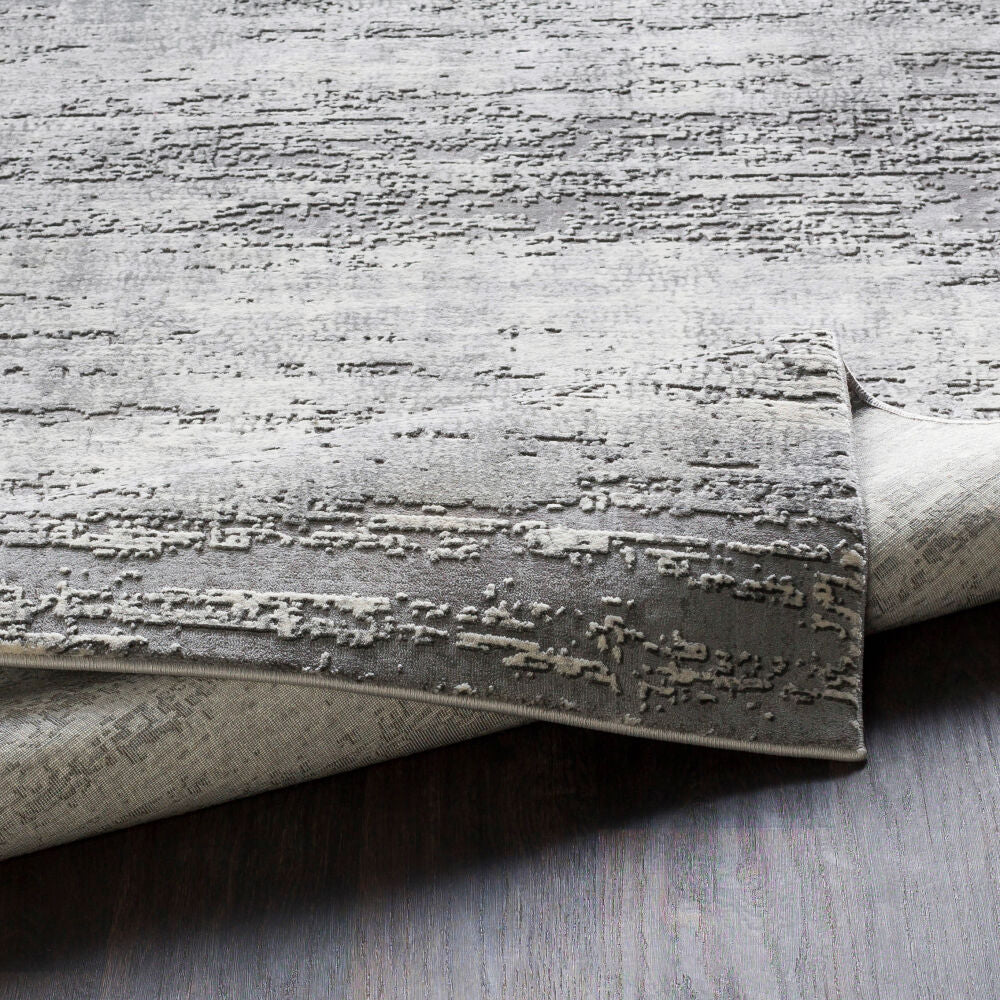 Tibetan Charcoal/Medium Gray Machine Woven Rug TBT-2305 - fold