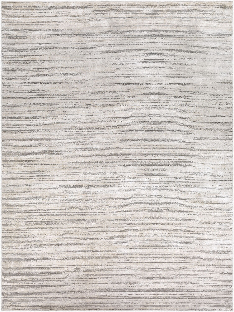 Tibetan Charcoal/Tan Machine Woven Rug - 2'7" x 10'