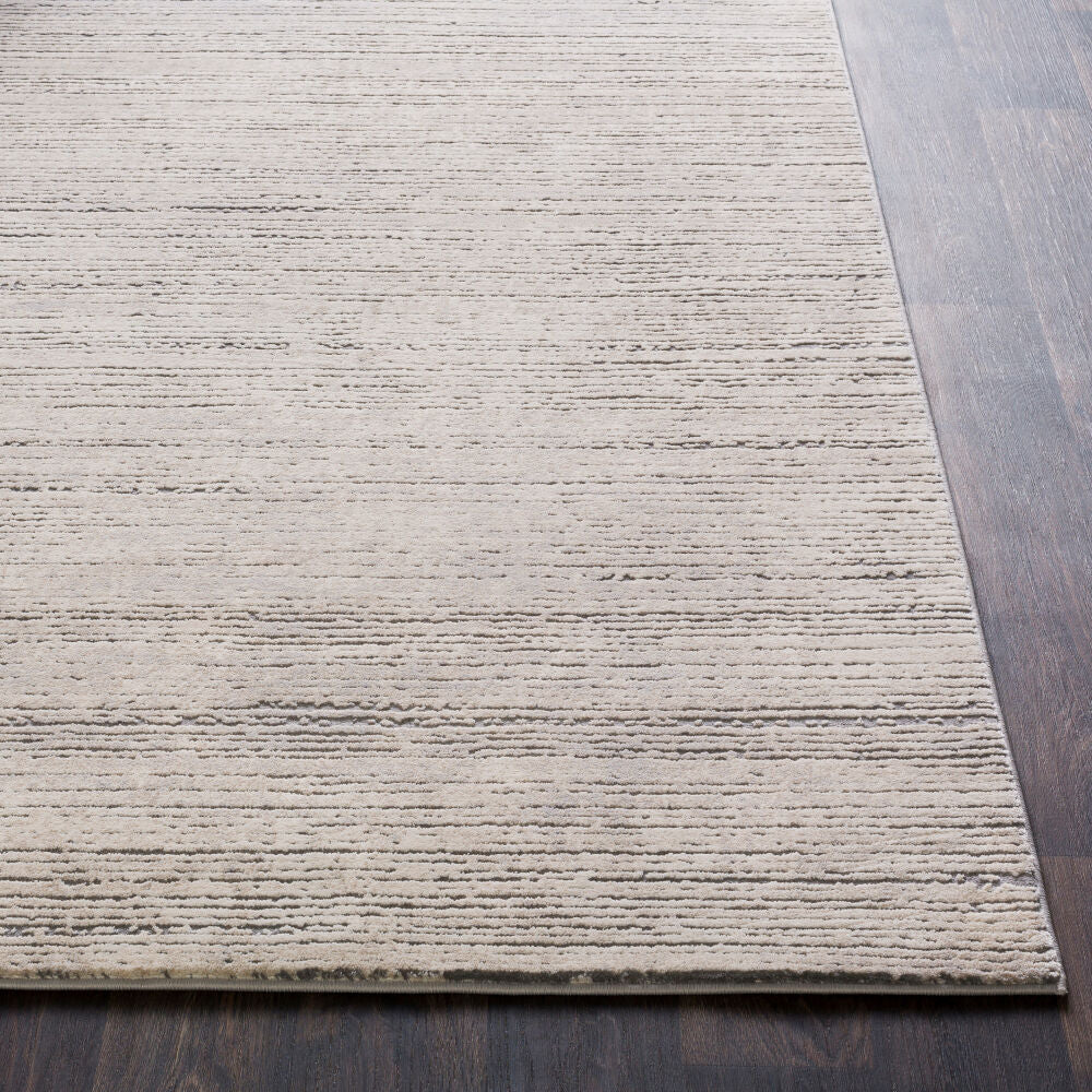 Tibetan Charcoal/Tan Machine Woven Rug - front