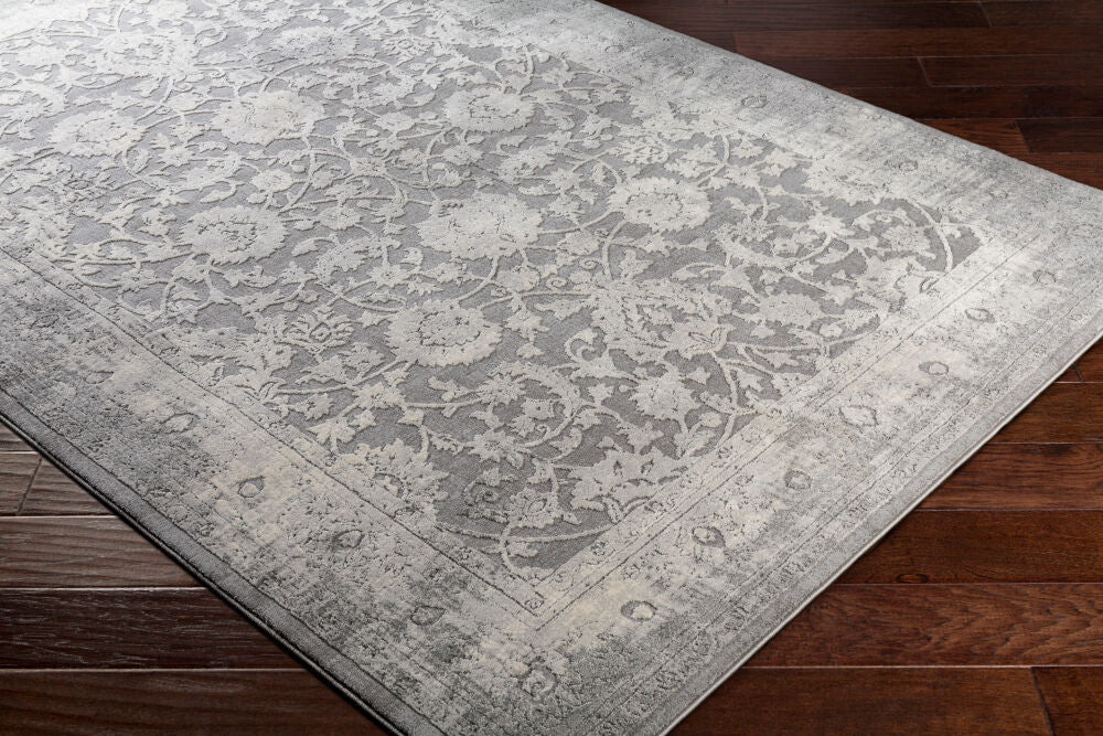 Tibetan Charcoal/Medium Gray Machine Woven Rug TBT-2309 - corner