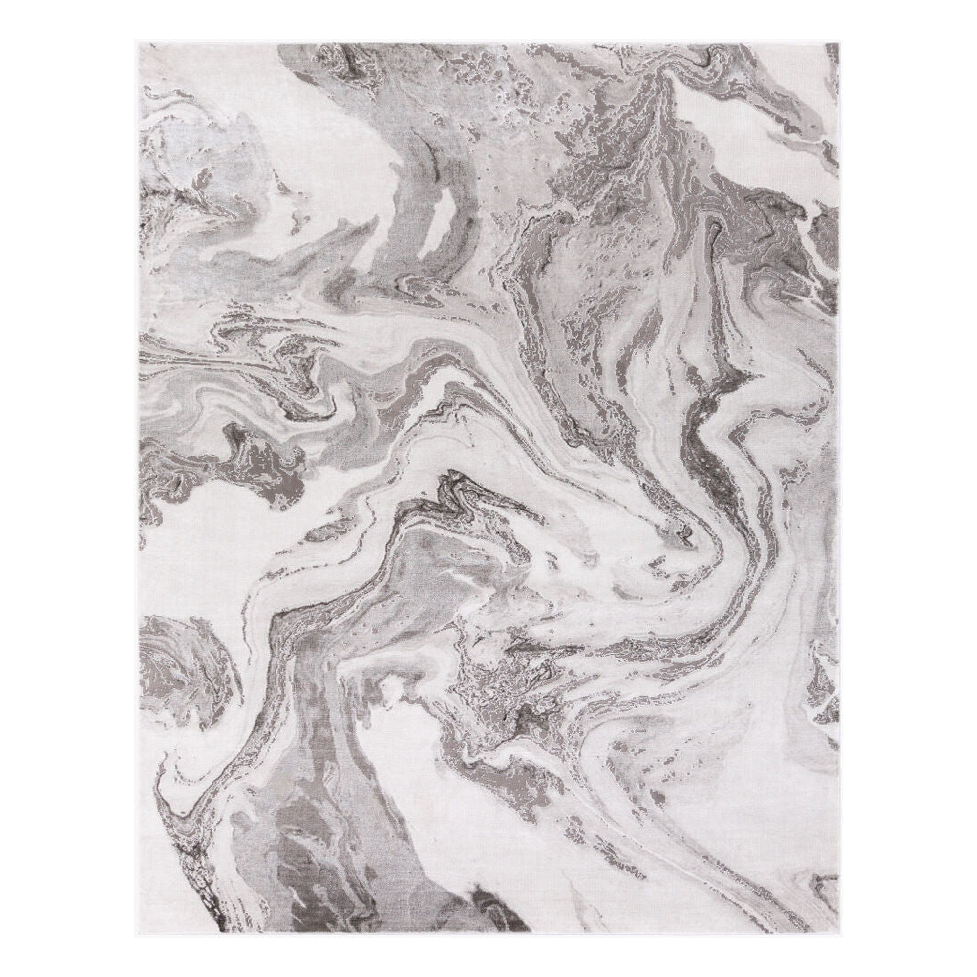 Tibetan Charcoal/White Machine Woven Rug TBT-2317 - 2' x 2'11"