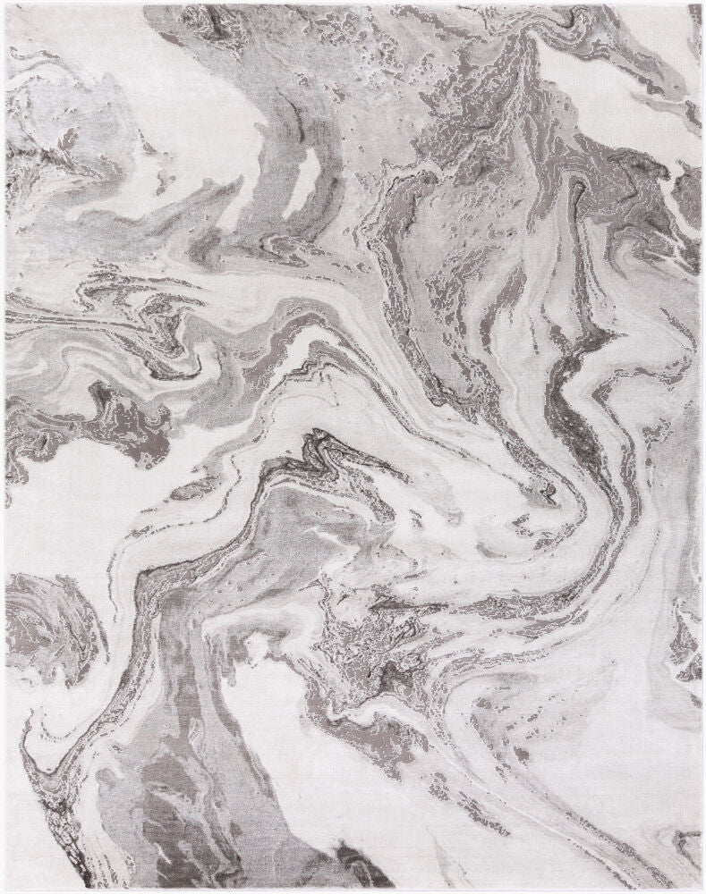 Tibetan Charcoal/White Machine Woven Rug TBT-2317 - 2' x 2'11"