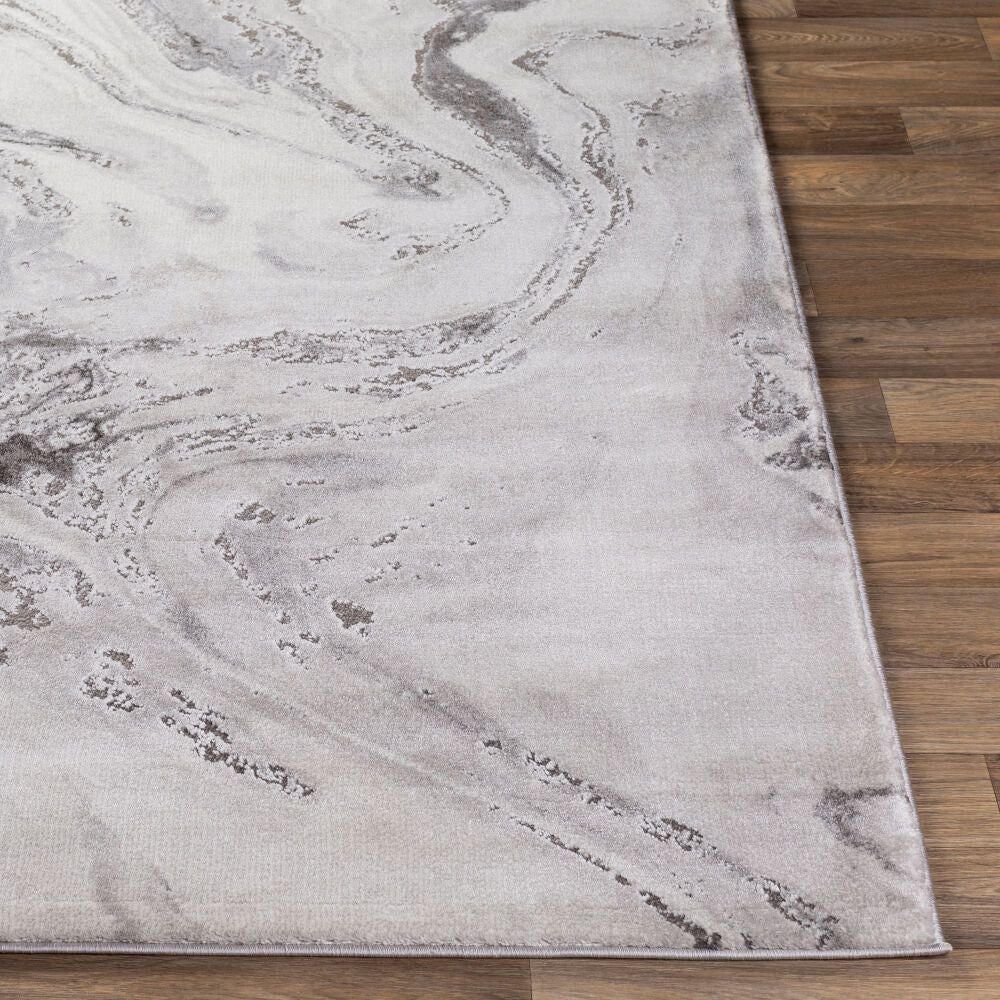 Tibetan Charcoal/White Machine Woven Rug TBT-2317 - front