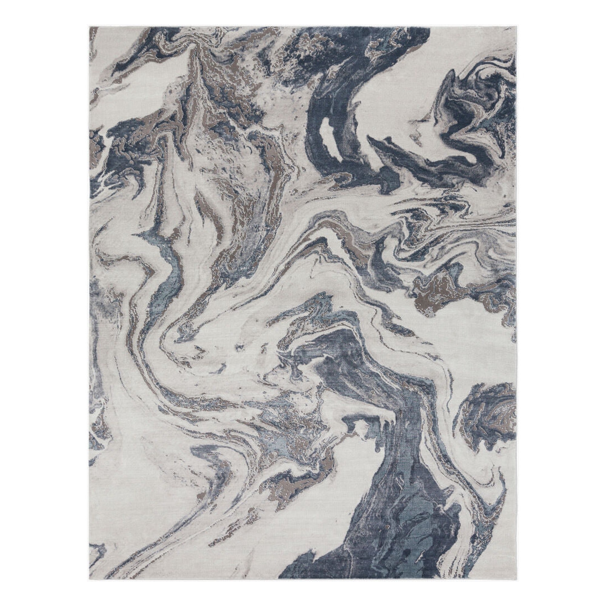 Tibetan Charcoal/White Machine Woven Rug TBT-2319 - 2' x 2'11"