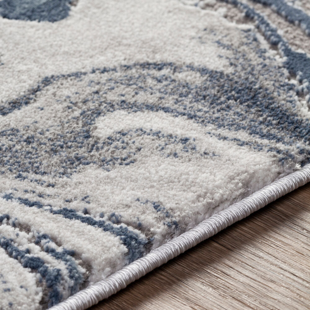 Tibetan Charcoal/White Machine Woven Rug TBT-2319 - texture