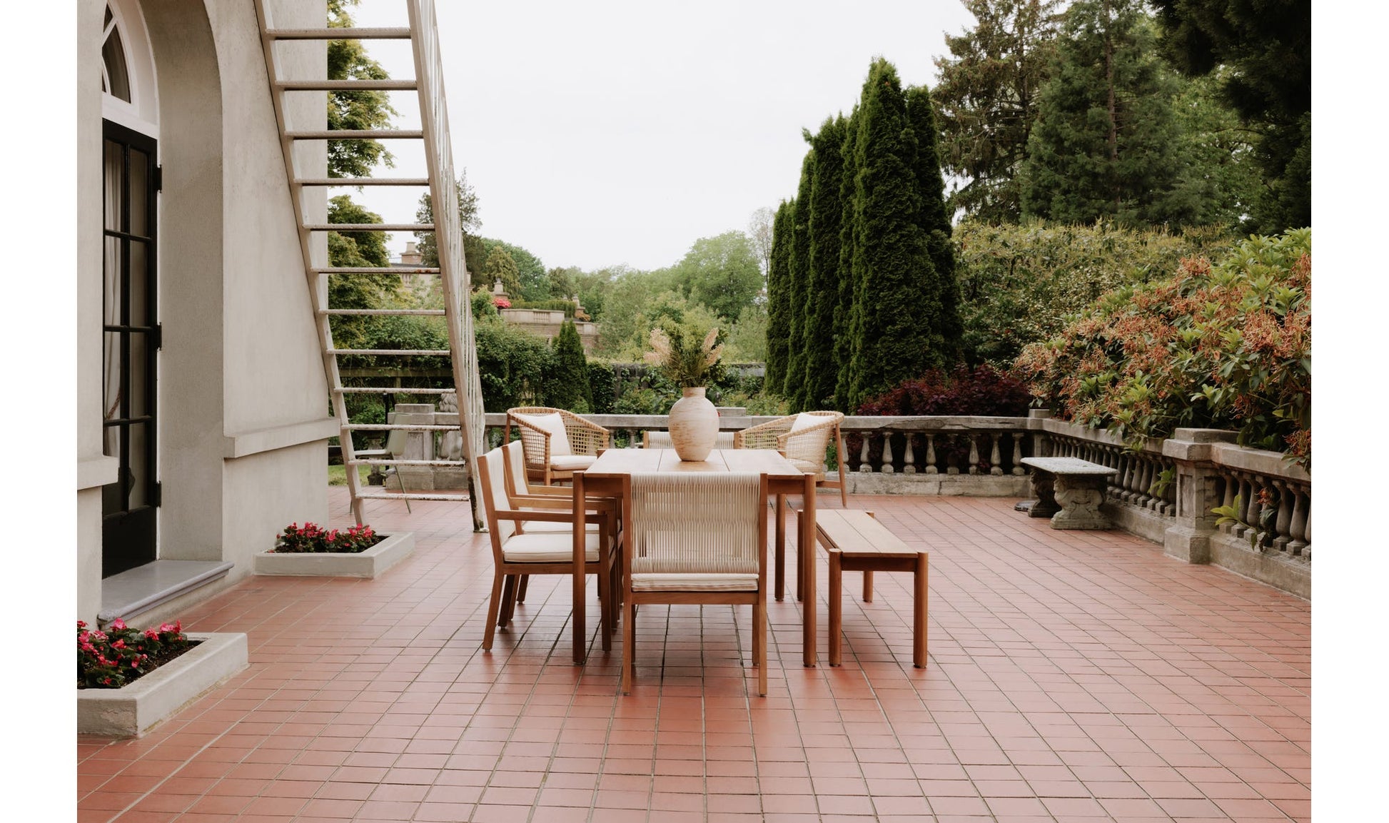 Tempo Outdoor Dining Bench Natural by Moe's Home Collection - view 9