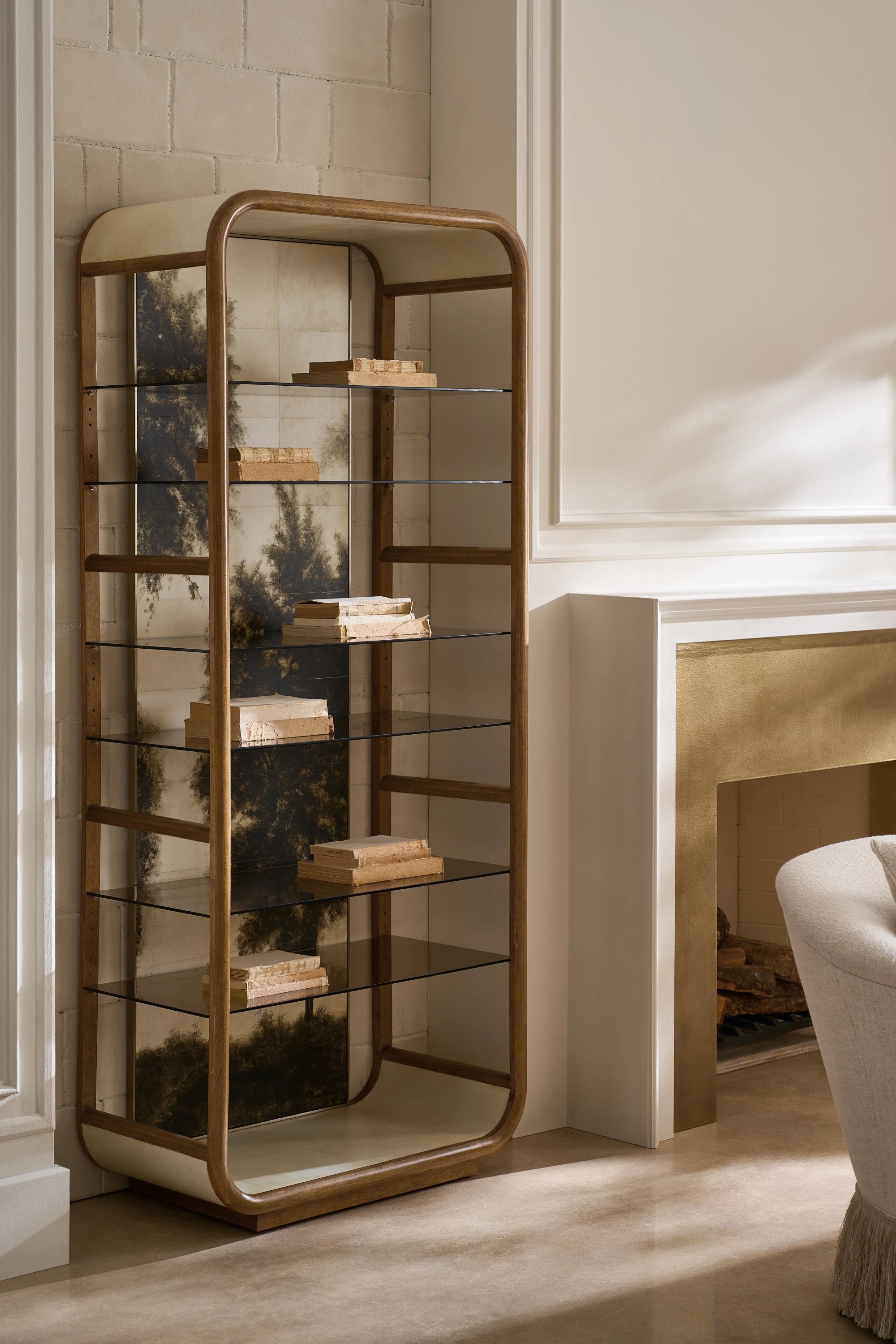 Fairmont Brushed Gold Bar Cabinet 34" by Caracole - view 2