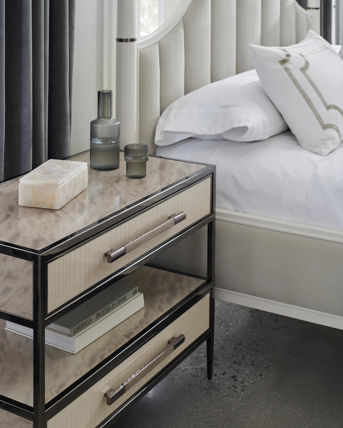 Dual Impressions Deep Bronze Nightstand 34" by Caracole - view 5