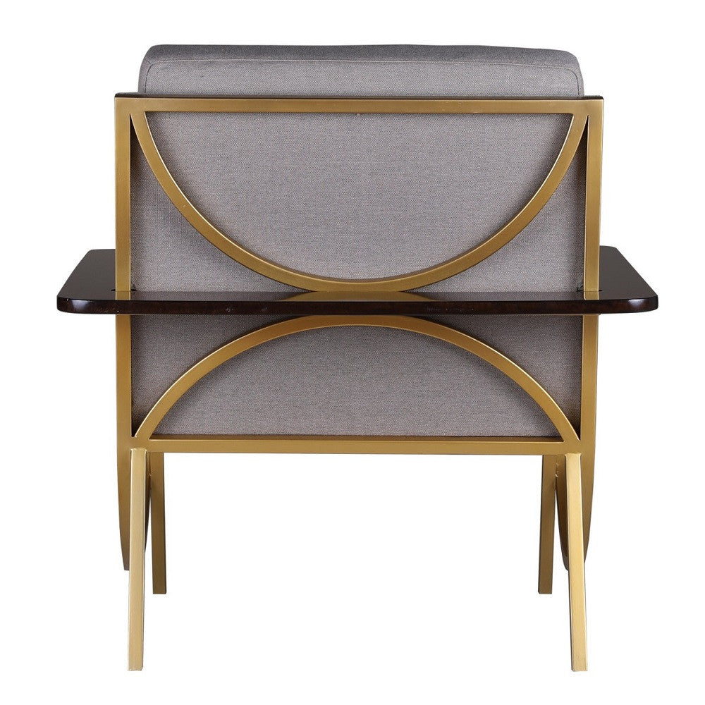 Tracey Boyd, B Shadow Grey Velvet + Gold Accent Chair