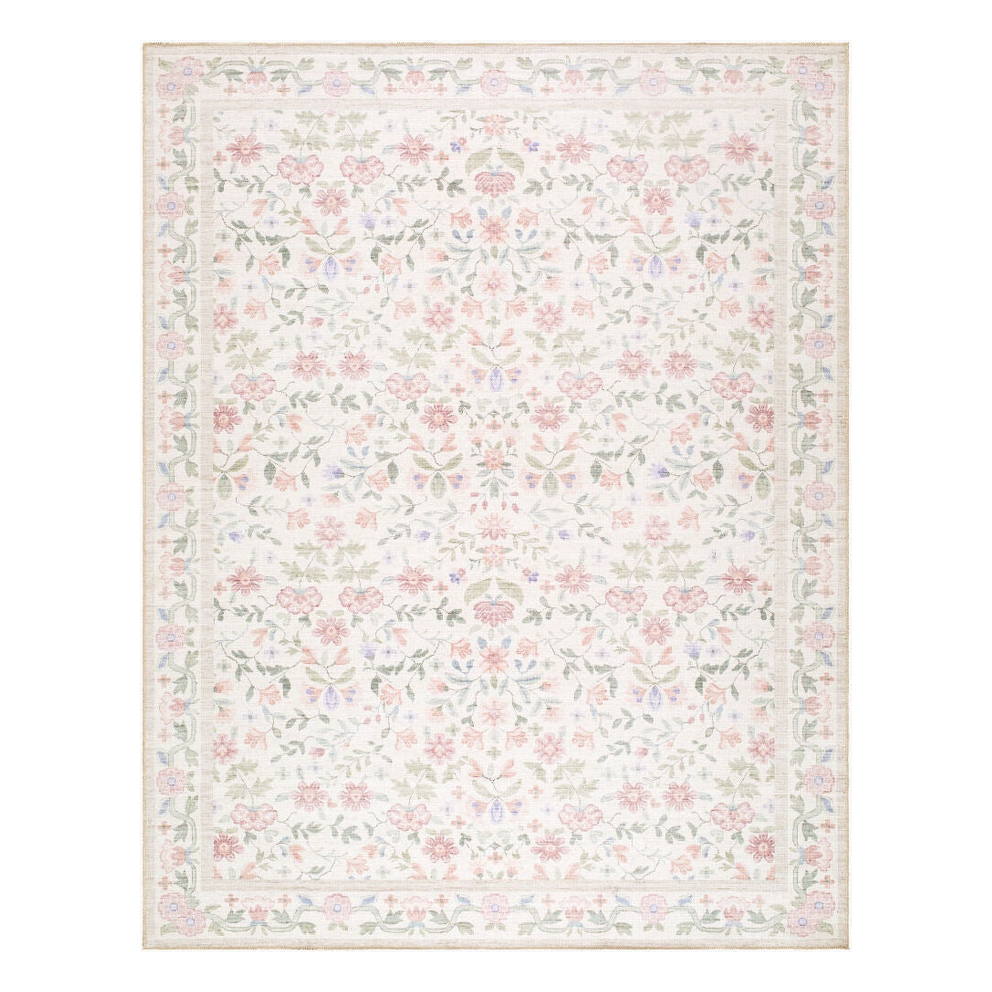Thistle Bright Blue/Sage Machine Woven Rug - 2' x 2'11"