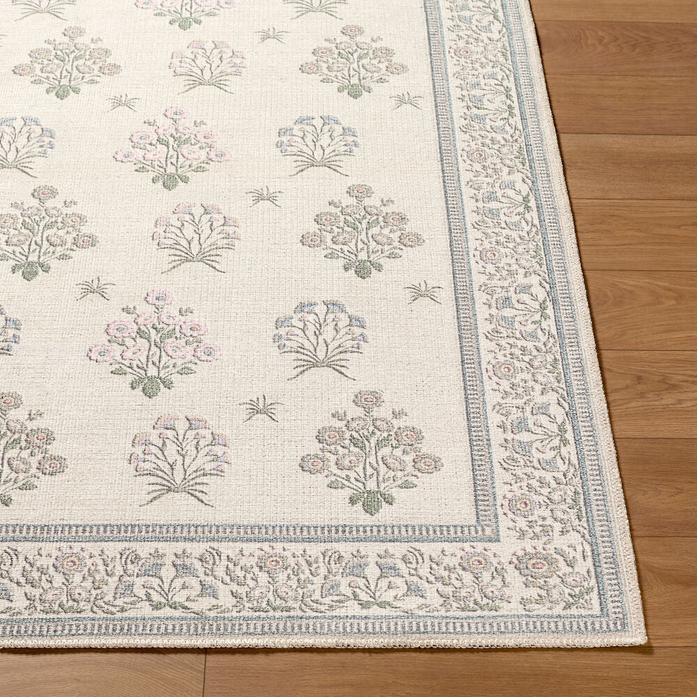 Thistle Camel/Purple Machine Woven Rug - front