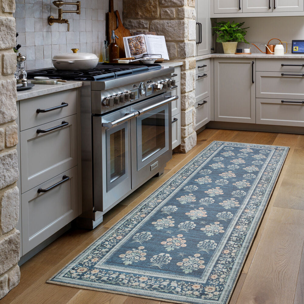 Thistle Burnt Orange/Yellow Machine Woven Rug - roomscene