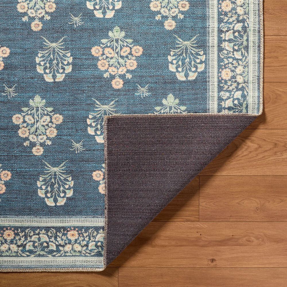 Thistle Burnt Orange/Yellow Machine Woven Rug - fold