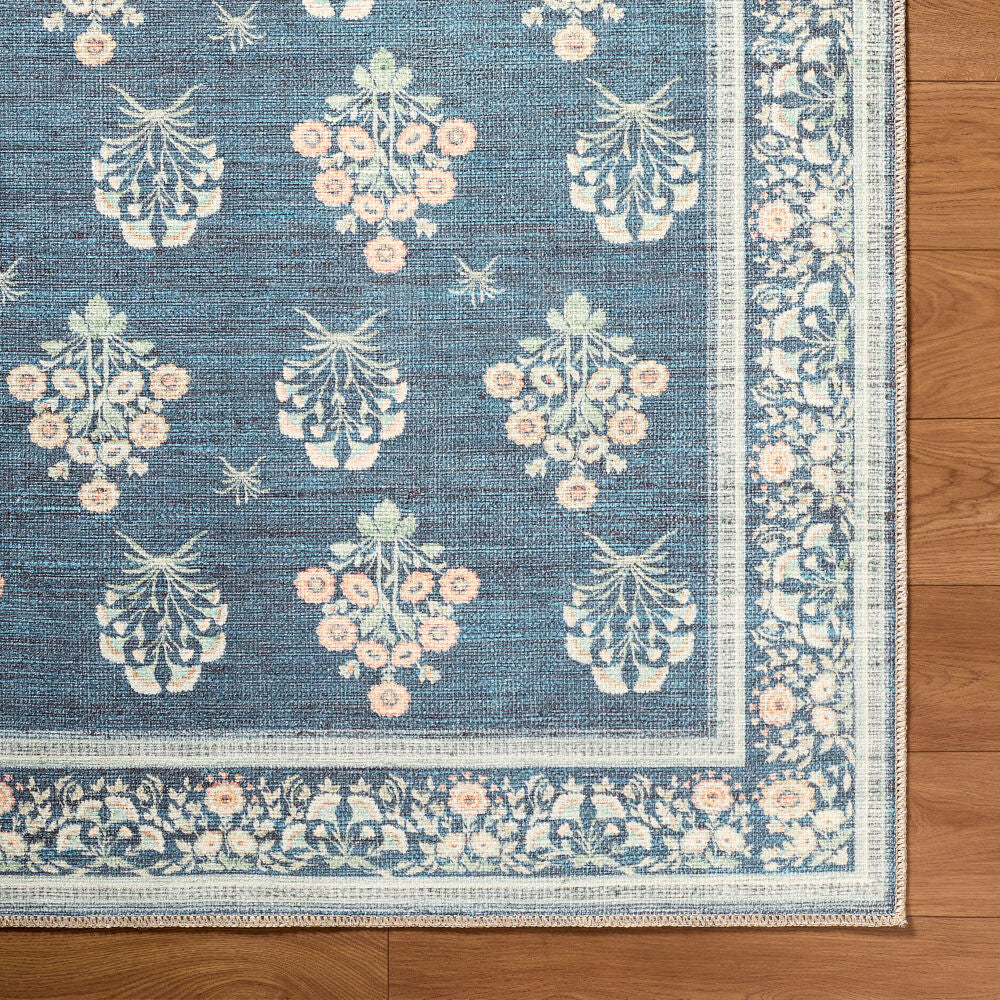 Thistle Burnt Orange/Yellow Machine Woven Rug - overhead