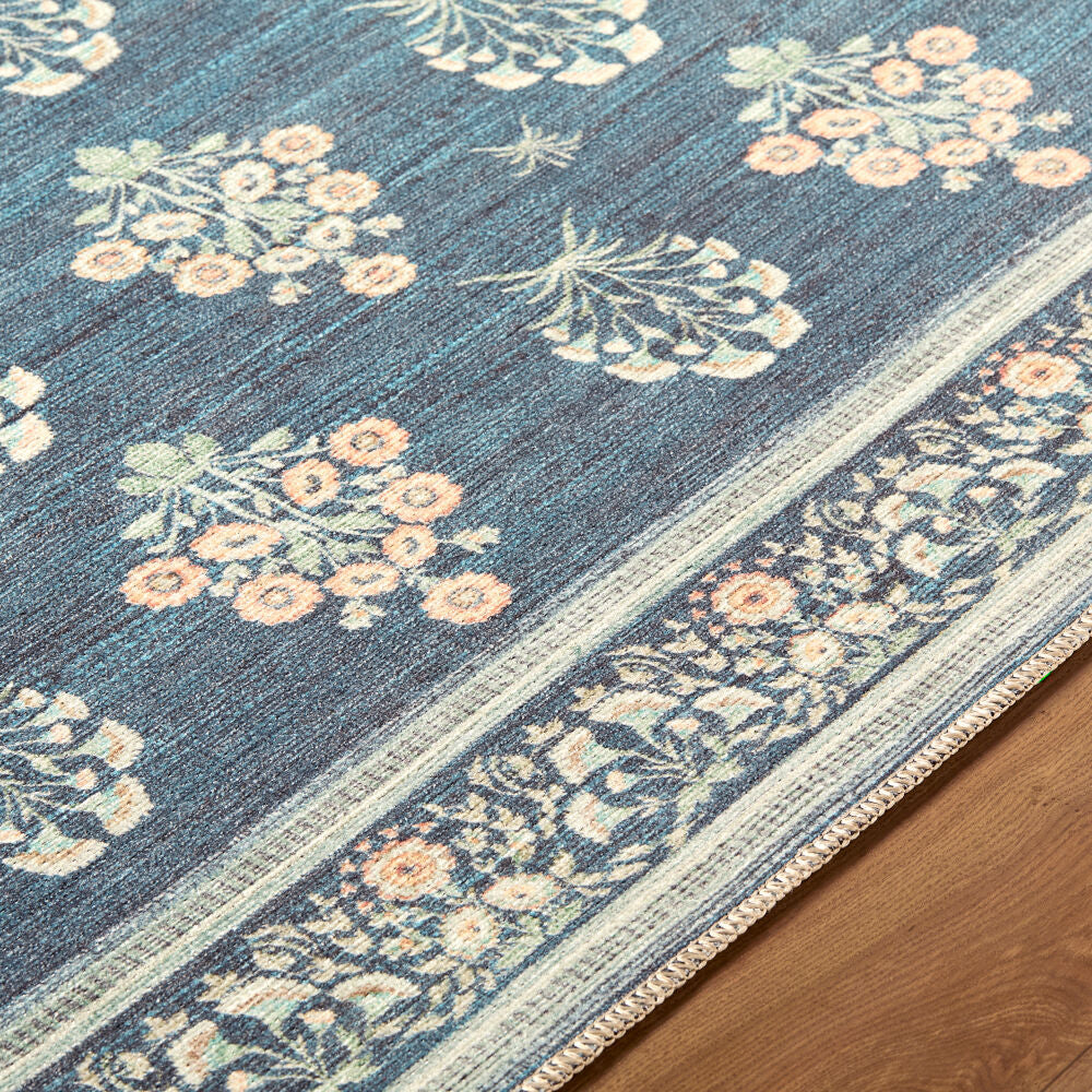 Thistle Burnt Orange/Yellow Machine Woven Rug - texture