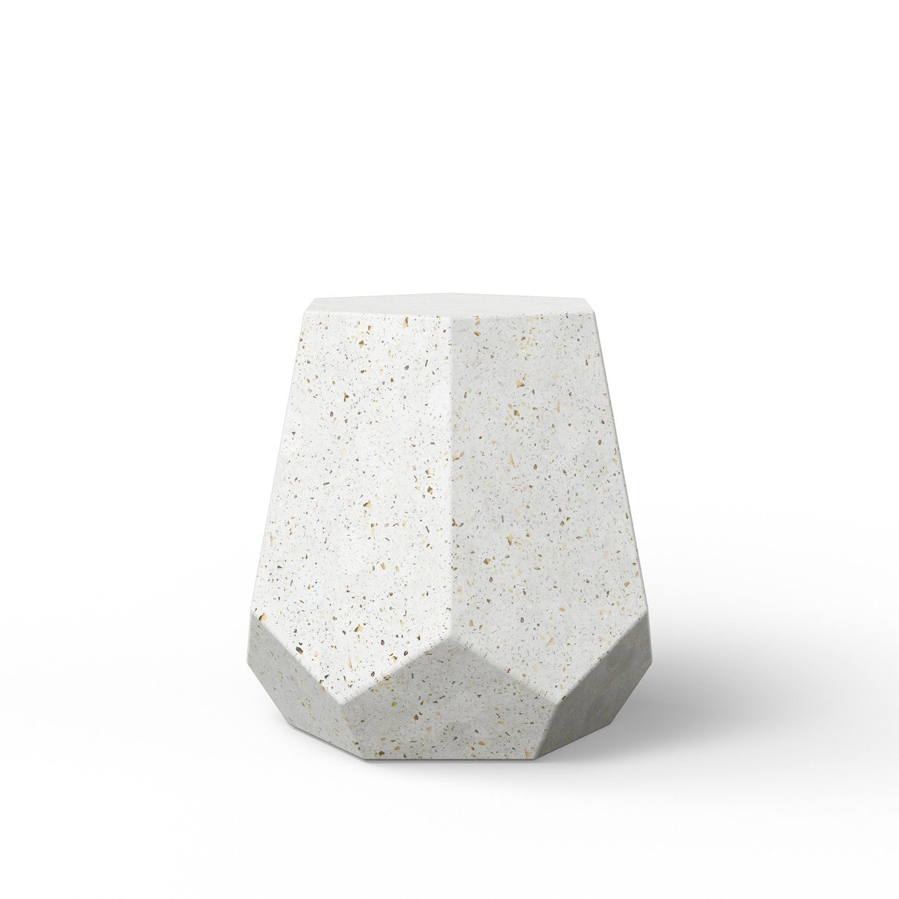 Mixx - Faceted Stool - Ivory Terrazzo