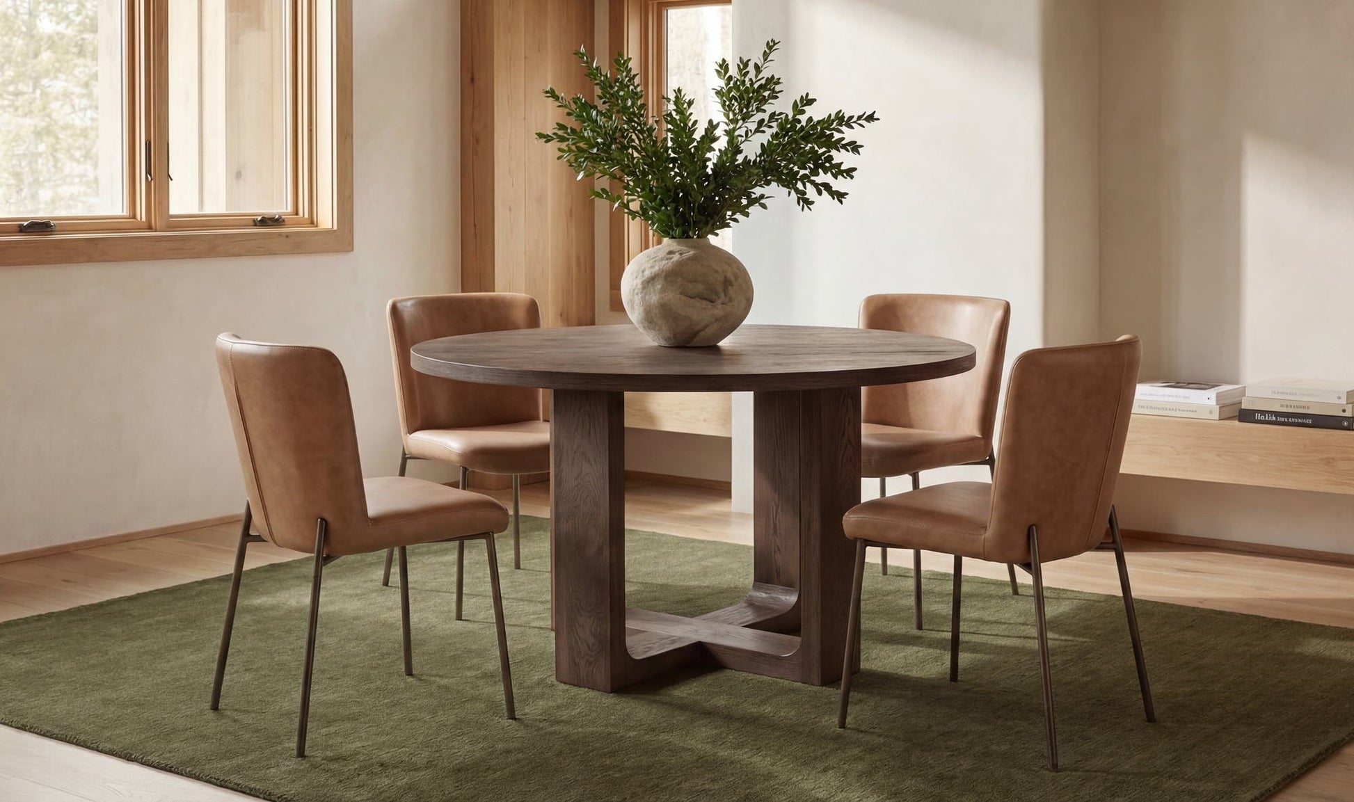 Hayes Dining Table Rustic Brown by Moe's Home Collection - view 4