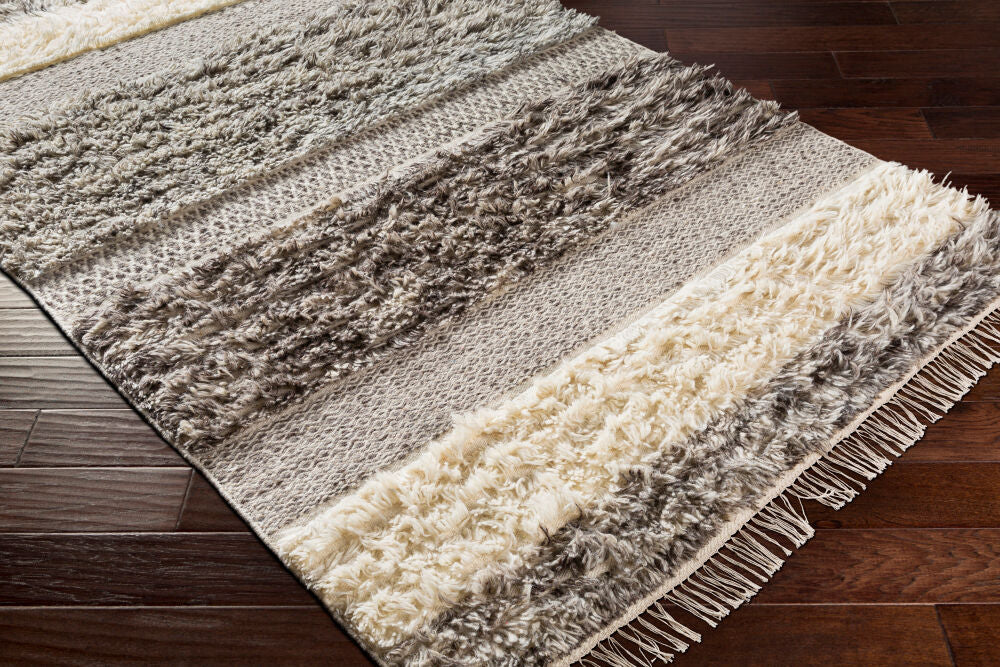 Tulum Beige/Taupe Handmade Rug - corner