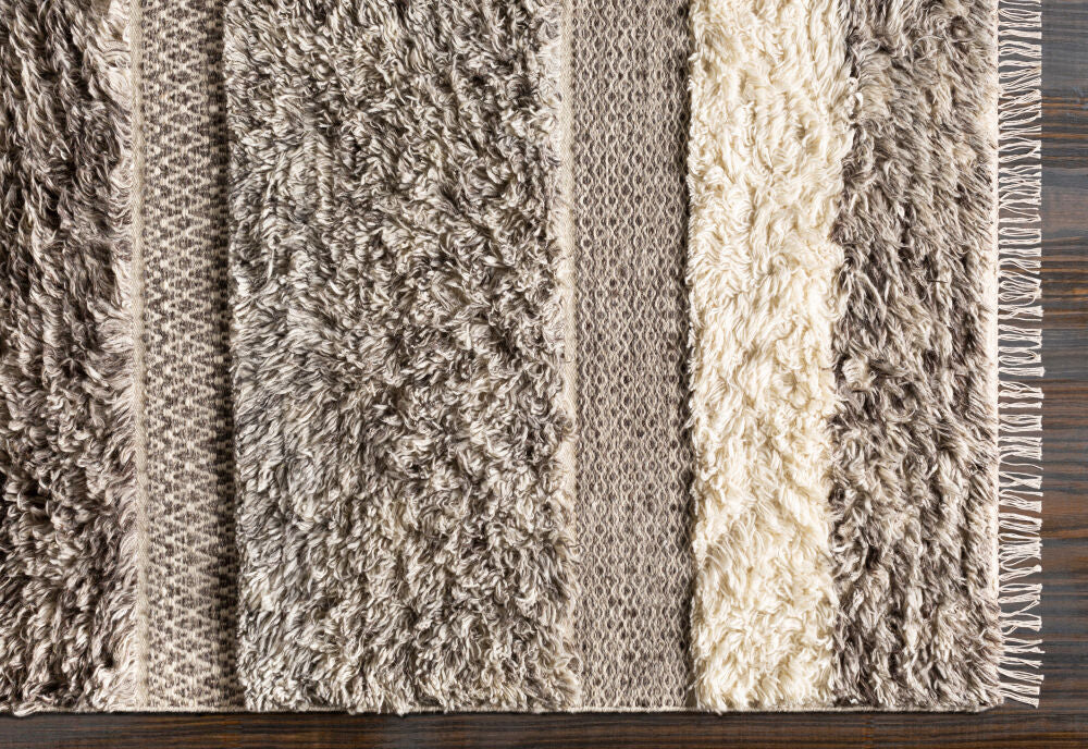 Tulum Beige/Taupe Handmade Rug - overhead