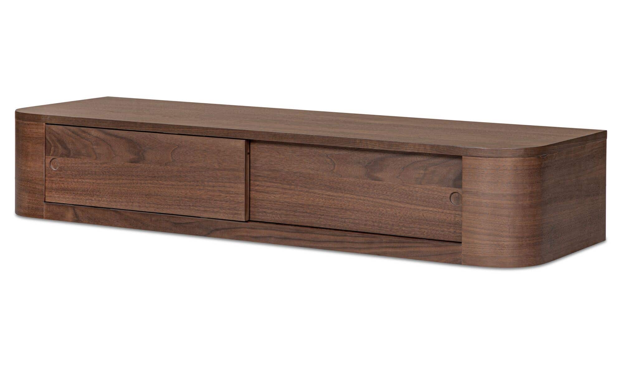 Round Off Floating Console Table Walnut by Moe's Home Collection - view 7