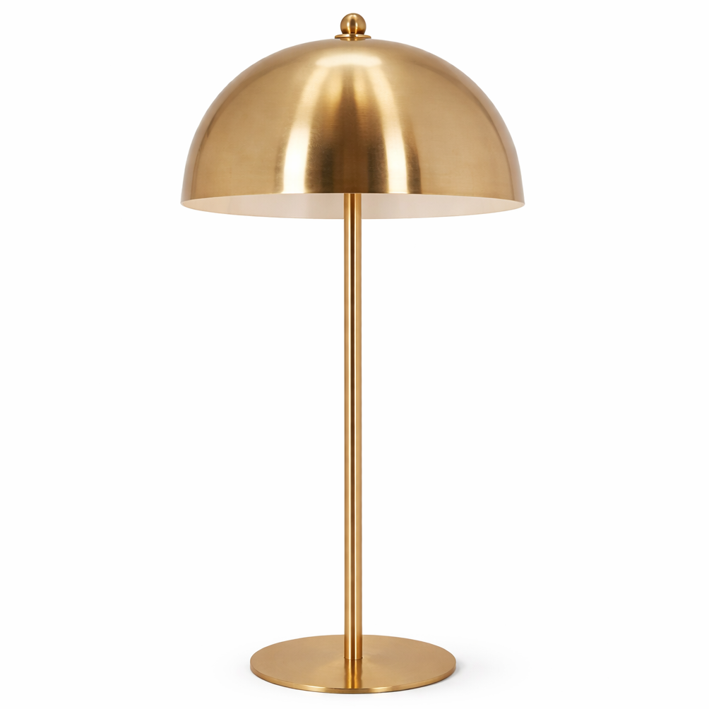 Tundra Table Lamp | Radiant Gold Dome and White Interior | Foundry Luxury Leather | Furniture