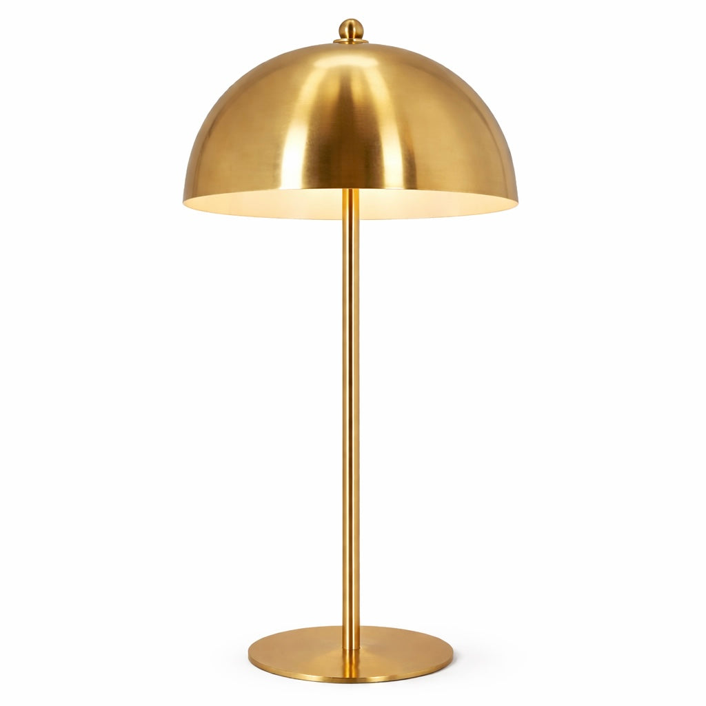 Tundra Table Lamp | Radiant Gold Dome and White Interior | Foundry Luxury Leather | Furniture