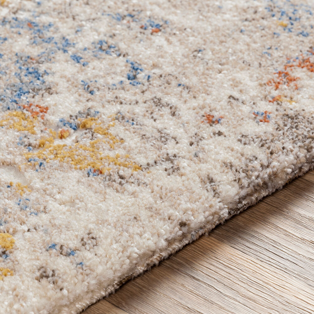 Tuscany Blue/Tan Machine Woven Rug - texture